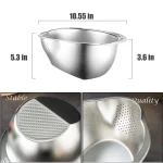 Stainless Steel Rice Washing Bowl (ফল এবং শাকসবজি- SUS 304) - Image 5