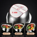 Stainless Steel Rice Washing Bowl (ফল এবং শাকসবজি- SUS 304) - Image 2