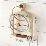 Wall Mounted Pot Lid & Cutting Board Holder (ড্রিল-ফ্রি কিচেন অর্গানাইজার র‍্যাক) - Image 5