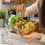Leak-Proof Flip Pickle Jar with Strainer Separator (Hourglass Design) - Image 2