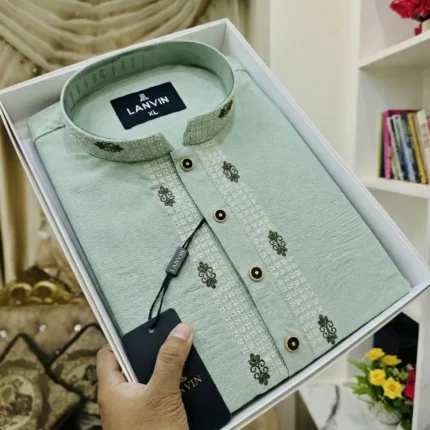 প্রিমিয়াম মিন্ট গ্রিন এমব্রয়ডারি পাঞ্জাবী