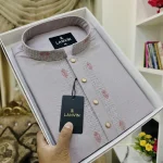 প্রিমিয়াম এমব্রয়ডারি ডিজাইন পাঞ্জাবি - প্যাস্টেল পার্পল